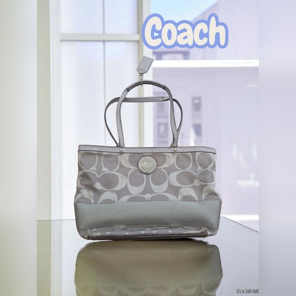 Coach signature C canvas Tote Bag purse handbag - Picture 1 of 3